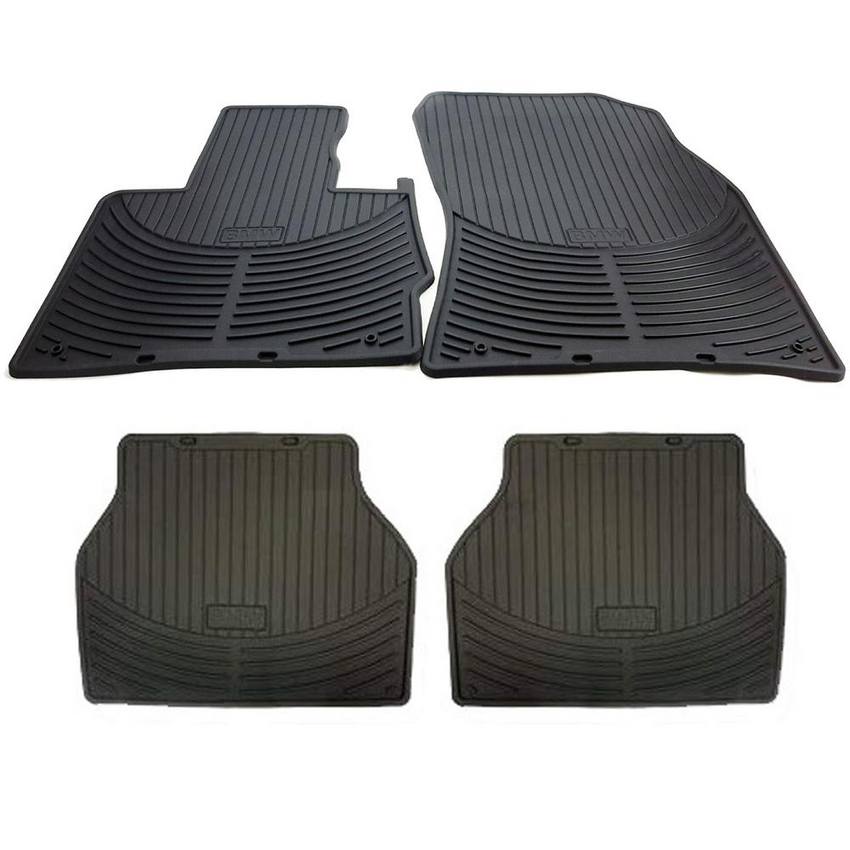 BMW Floor Mat Set - Front and Rear (All Weather) (Rubber) (Black)